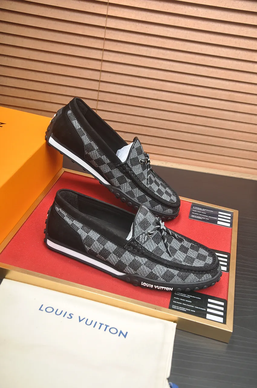 Men's men's shoes💰660💶[LOUIS VUITTON] (original order) new style🍀LV Louis Vuitton* - top version of LV classic beanie shoes! Made of imported original single cowhide, original leather side strips and wear-resistant rubber outsole! High quality products! Code number 39-45 (45 customized)